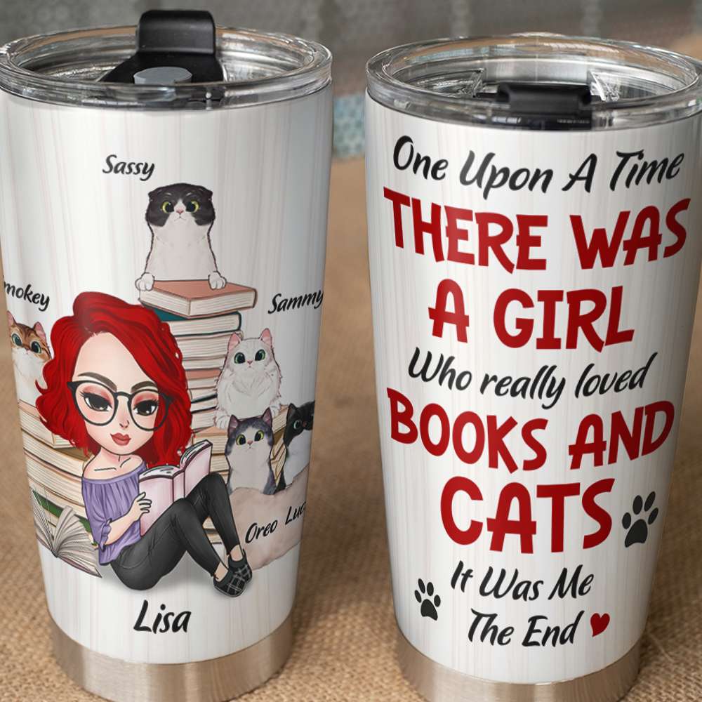 Personalized Reading Girl Water Bottle - The More I Learn About People -  GoDuckee