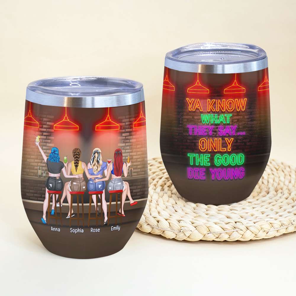 Wine Is For The Heart, Friends For The Soul, Personalized Wine Tumbler -  GoDuckee