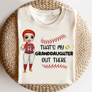 Softball Granddaughter Out There - Personalized Girl Doll Shirt - Shirts - GoDuckee
