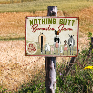 Farm Nothing Butt Farm, Personalized Printed Metal Sign - Metal Wall Art - GoDuckee