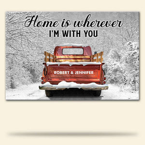 Home is wherever I'm with you Poster - Custom Family Name - vintage truck - Poster & Canvas - GoDuckee
