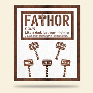 Dad Fathor Like A Dad Just Way Mightier, Personalized Layered Wood Sign Stand, Gifts for Dads - Wood Sign - GoDuckee