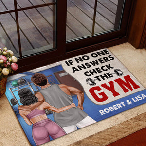 Personalized Gym Couple Doormat - If No One Answers Check The Gym - Doormat - GoDuckee