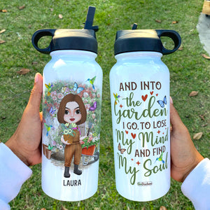 And Into The Garden I Go To Lose My Mind and Find My Soul, Personalized Water Bottle, Gifts for Gardening Lovers - Water Bottles - GoDuckee