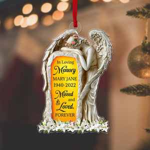 Heaven Angel Missed And Loved, Personalized Acrylic Ornament - Ornament - GoDuckee