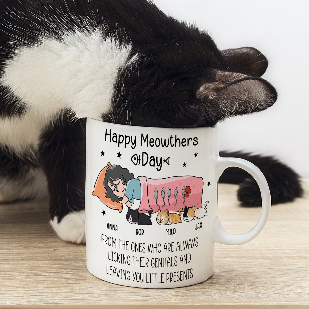 Happy Meowthers Day, Meow Lover White Mug - Coffee Mug - GoDuckee