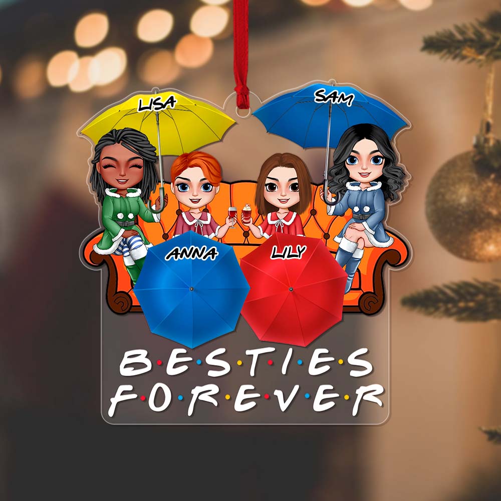 Besties Forever Personalized Acrylic Ornament, Gift For Besties - Ornament - GoDuckee