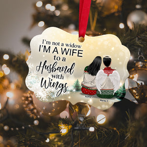 A Wife To A Husband With Wings - Personalized Christmas Ornament - Memorial Gift Of My Husband - Ornament - GoDuckee