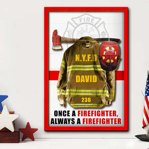 Once A Firefighter Always A Firefighter, Personalized 2 Layers Wood Sign, Gift for Firefighters - Wood Sign - GoDuckee