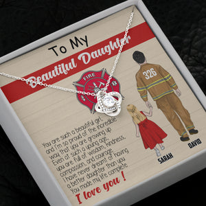 Firefighter You Are Such A Beautiful Girl Personalized Love Knot Necklace - Jewelry - GoDuckee