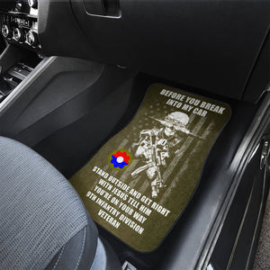 Personalized Veteran Car Mats Before You Break Into My Car, Holding Gun, Custom Military Unit - Doormat - GoDuckee