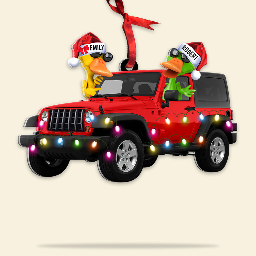 Duck Off-road Car, Personalized Acrylic Ornament, Christmas Gift 2 Door - Ornament - GoDuckee