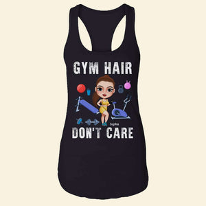 Gym Hair Don't Care, Personalized Shirt for Gym Girls - Shirts - GoDuckee