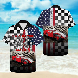 Dirt Track Racing Hawaiian Shirt - American Checkered Pattern - Hawaiian Shirts - GoDuckee