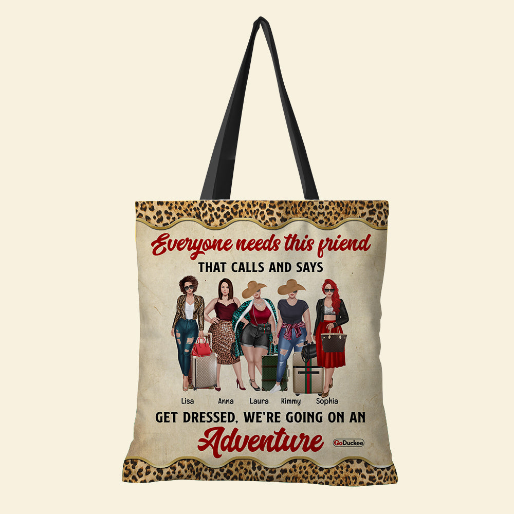 Girls Trip Personalized All Over Tote Bag - Gift for Friends - We're Going On Adventure - Tote Bag - GoDuckee