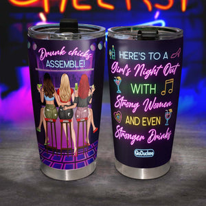 Personalized Drinking Besties Tumbler, Drunk Chicks Assemble Night Out - Tumbler Cup - GoDuckee