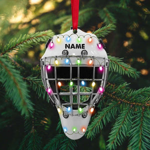 Hockey Helmet Cage - Personalized Christmas Ornament - Christmas Gift For Hockey Lovers - Ornament - GoDuckee