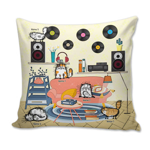 Personalized Gifts For Cat Lovers, Custom Vinyl Record Room Pillow - Pillow - GoDuckee