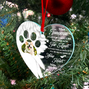 I'll Be Right Here In Your Heart Personalized Heaven Dog Ornament, Gift For Dog Lovers - Ornament - GoDuckee