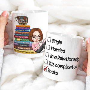 Book Single Married In A Relationship Love Books Personalized Mug 2HUHI120122 - Coffee Mug - GoDuckee