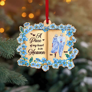 Heaven A Piece Of My Heart Is In Heaven, Personalized Wood Ornament - Ornament - GoDuckee