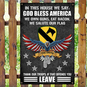 Eagles Honoring Veterans - Personalized Metal Sign - Custom Military Unit - Thank Our Troops God Bless America - Metal Wall Art - GoDuckee