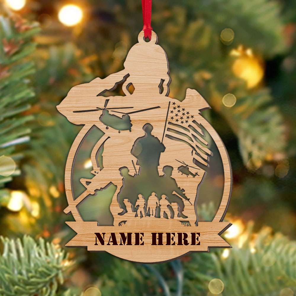 Veteran Remember The Fallen, 2 Layered Mix Ornament, Veteran Christmas Gift - Ornament - GoDuckee
