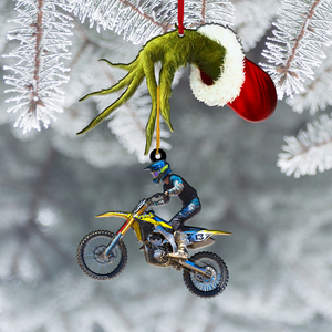 Motocross Special Hand Holding Ornament - Upload Image - Ornament - GoDuckee