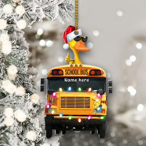 Christmas Gift For School Bus Driver - Personalized Duck Christmas Ornament - Ornament - GoDuckee