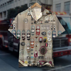 Personalized Firefighter Hawaiian Shirt Fire Engine Side Panel - Hawaiian Shirts - GoDuckee