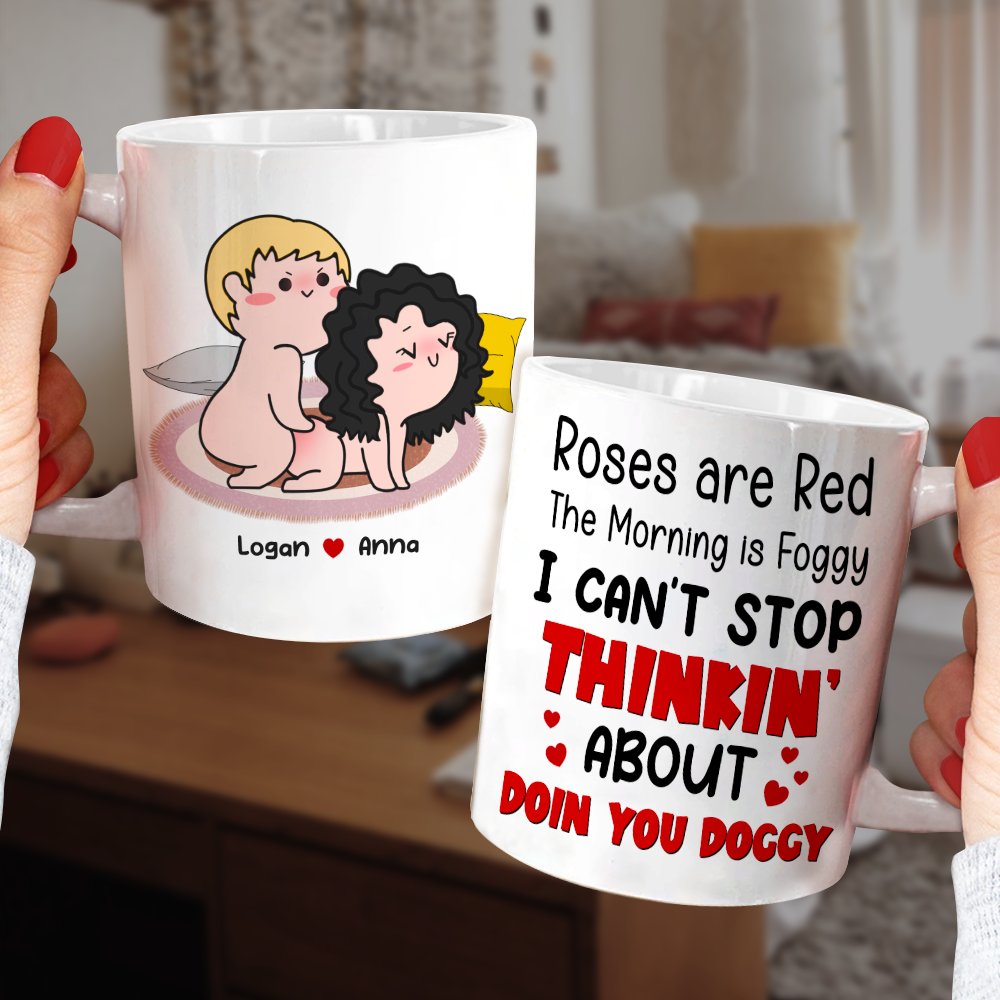 Roses Are Red, Personalized Mug, Gift For Naughty Couple - Coffee Mug - GoDuckee