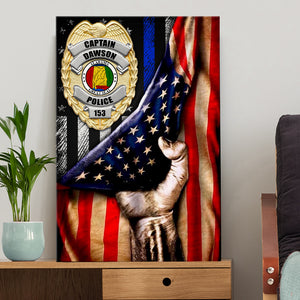 Custom State Seal Police Badge Poster - American Flag - Poster & Canvas - GoDuckee