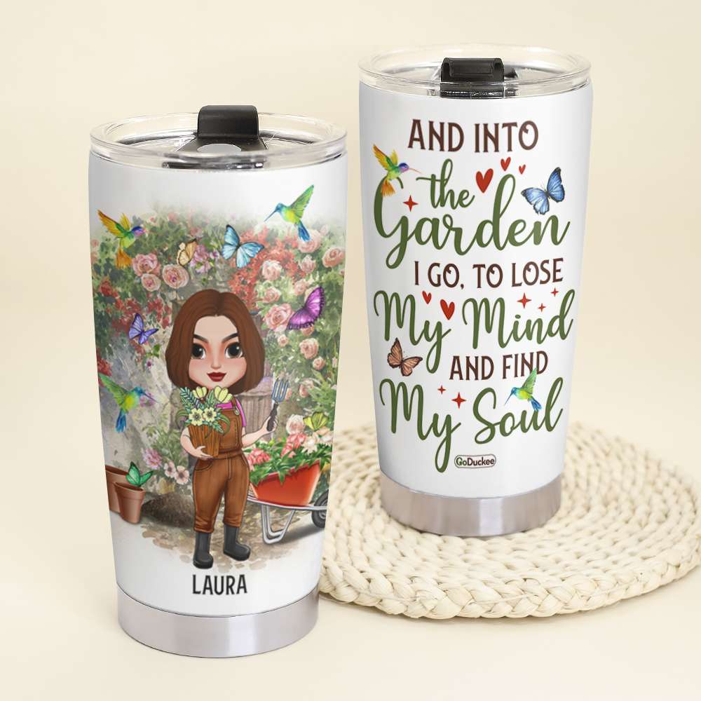And Into The Garden, Personalized Tumbler, Gift for Gardening Lovers - Tumbler Cup - GoDuckee