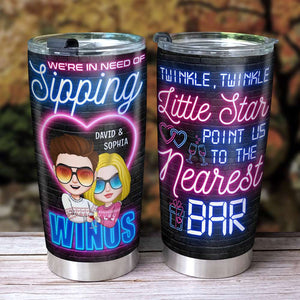 Couple In Need Of Sipping Winos, Twinkle Little Star Point Us To The Nearest Bar, Personalized Tumbler - Tumbler Cup - GoDuckee