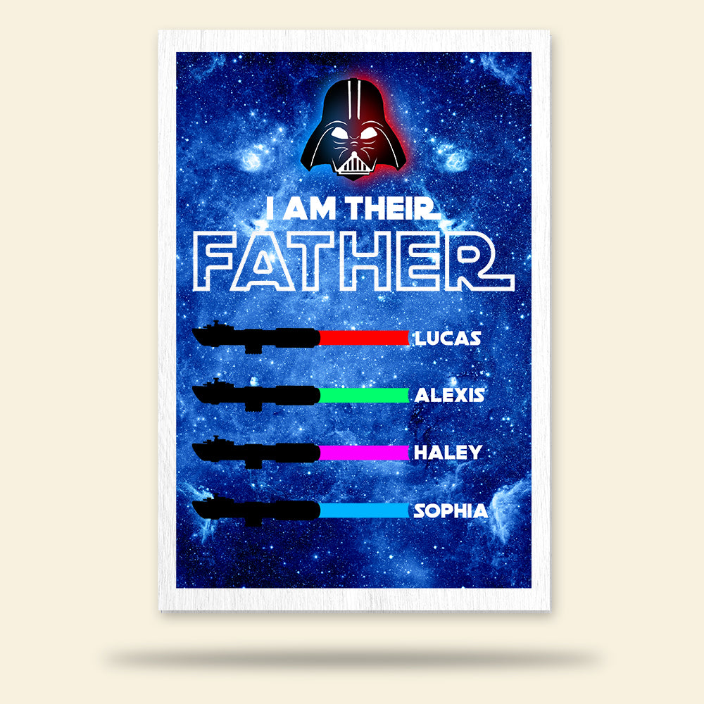 I Am Their Father, Personalized Layered Wood Sign Stand, Gifts for Dads - Wood Sign - GoDuckee