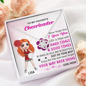 Cheerleader Enjoy The Ride And Never Forget Your Way Back Home Personalized Love Knot Necklace - Jewelry - GoDuckee