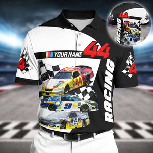 Custom Photo Racing Car Polo Shirt - Racing Car Gift For Racers - AOP Products - GoDuckee