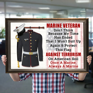 Personalized Marine Veteran Uniform Poster - Once A Marine Always A Marine - Poster & Canvas - GoDuckee
