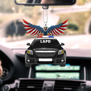Police Car With Eagle On Top Personalized Printed Car Ornament - Ornament - GoDuckee