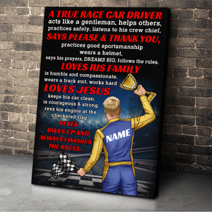 Personalized Racing Racer Poster - A True Race Car Driver - Poster & Canvas - GoDuckee