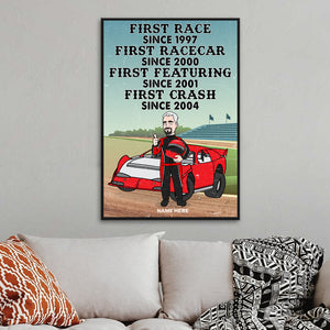 Simpsonalized Dirt Track Racer Poster - First Race, First Racecar, First Featuring, First Crash - Poster & Canvas - GoDuckee