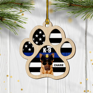 Police K9 Dog In Sunglasses - Personalized Christmas Ornament - Gift for Police - Ornament - GoDuckee