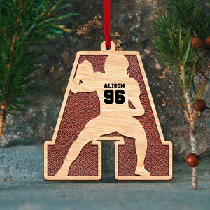 Personalized American Football Ornament, Christmas Gift For Football Lovers - Custom Letter and Pose - Ornament - GoDuckee