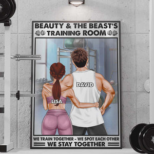 Gym Couple Beauty And The Beast's Training Center, Personalized Canvas Print - Poster & Canvas - GoDuckee