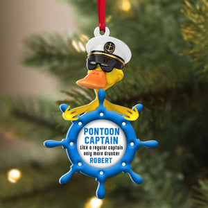 Pontoon Duck Captain - More Dunker, Personalized Acrylic Ornament - Ornament - GoDuckee