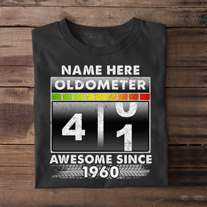 Racing Oldometer - Awesome Since - Personalized Shirts - Funny Birthday Gift for Racers - Shirts - GoDuckee