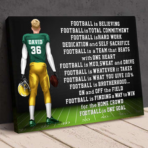 Personalized American Football Players Poster - Football Is Believing Football Is One Goal - Poster & Canvas - GoDuckee