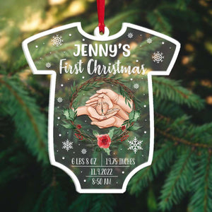 New Family Baby Shower, Personalized Acrylic Ornament, Family Christmas Decor - Ornament - GoDuckee