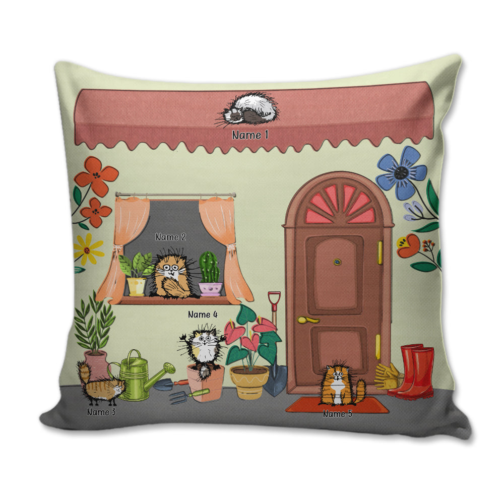 Personalized Gifts For Cat Lovers, Gardening and Cat Custom Pillow - Pillow - GoDuckee