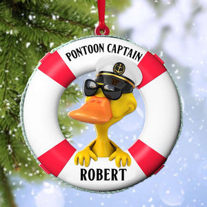 Pontoon Captain Duck Personalized Custom Shape Ornament, Christmas Gift - Ornament - GoDuckee